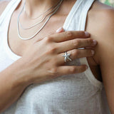 Silver Textured Starfish Ring