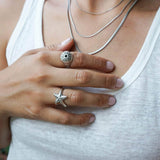 Silver Textured Starfish Ring