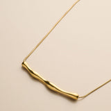 Gold Stainless Steel Irregular Bar Necklace