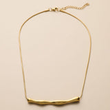 Gold Stainless Steel Irregular Bar Necklace