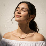 Gold Stainless Steel Irregular Bar Necklace