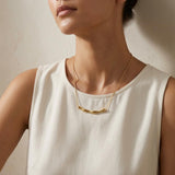 Gold Stainless Steel Irregular Bar Necklace
