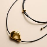 Gold Irregular Bead Cord Necklace