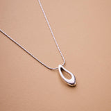 Silver Organic Drop Pendant Necklace