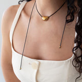 Gold Irregular Bead Cord Necklace