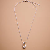 Silver Organic Drop Pendant Necklace