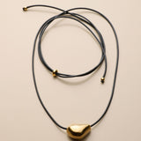 Gold Irregular Bead Cord Necklace