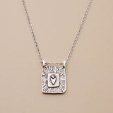 Silver Mini Geometric Heart Pendant Necklace