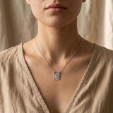 Silver Mini Geometric Heart Pendant Necklace