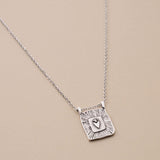 Silver Mini Geometric Heart Pendant Necklace