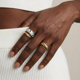 Gold Evil Eye Enamel Ring