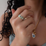 Gold Evil Eye Enamel Ring