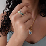 Gold Evil Eye Enamel Ring
