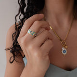 Gold Evil Eye Enamel Ring