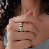 Gold Evil Eye Enamel Ring