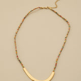 Gold Hematite & Crystal Beaded Arc Necklace