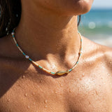 White Turquoise Miyuki Beaded Fish Necklace