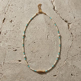 White Turquoise Miyuki Beaded Fish Necklace