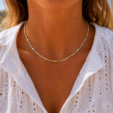 White Turquoise Miyuki Beaded Fish Necklace