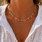 Colourful Miyuki Beaded Fish Charm Necklace