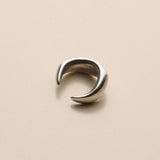 Silver Minimal Ear Cuff, Single Open Hoop Earring, Chunky Curved Jewelry no piercing non pierced huggie, conch ear cuff earring
