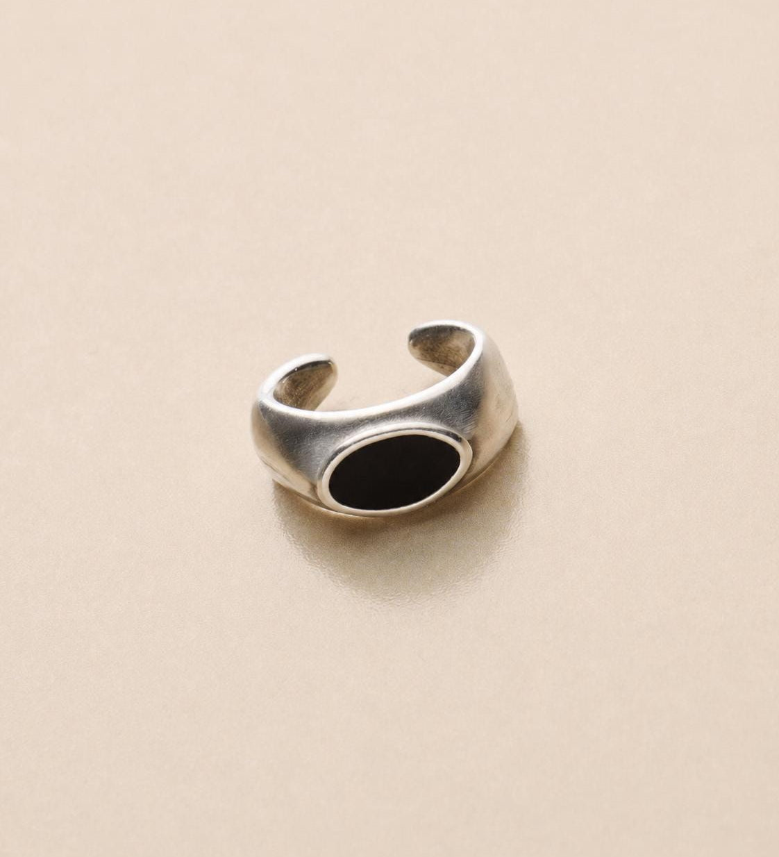 Silver Enamel Ear Cuff