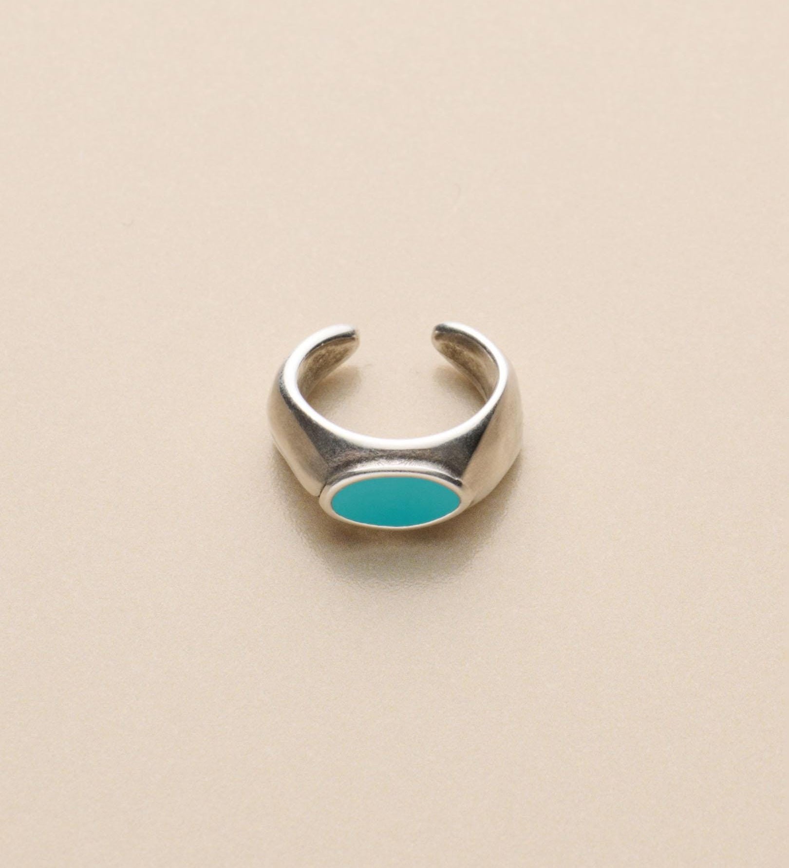 Silver Enamel Ear Cuff