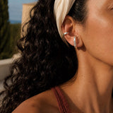 Silver Minimal Ear Cuff, Single Open Hoop Earring, Chunky Curved Jewelry no piercing non pierced huggie, conch ear cuff earring