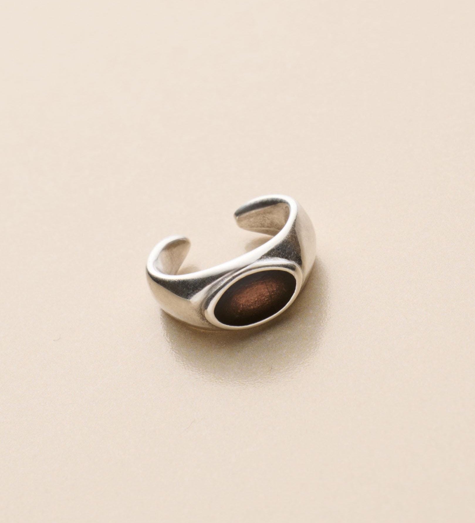 Silver Enamel Ear Cuff
