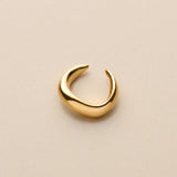 Gold Minimal Ear Cuff, Single Open Hoop Earring, Chunky Curved Jewelry no piercing non pierced huggie, conch ear cuff earring