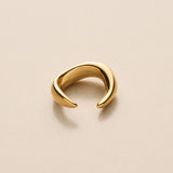 Gold Minimal Ear Cuff, Single Open Hoop Earring, Chunky Curved Jewelry no piercing non pierced huggie, conch ear cuff earring
