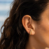 Gold Organic Single Ear Cuff, Second Piercing Earring, Chunky Minimal Stud (Single Earring)