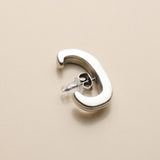 Silver Organic Single Ear Cuff, Second Piercing Earring, Chunky Minimal Stud