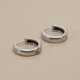Silver Huggie Hoop Earrings, Plain Or Braided Small Hoops, Everyday Ear Stack Earrings