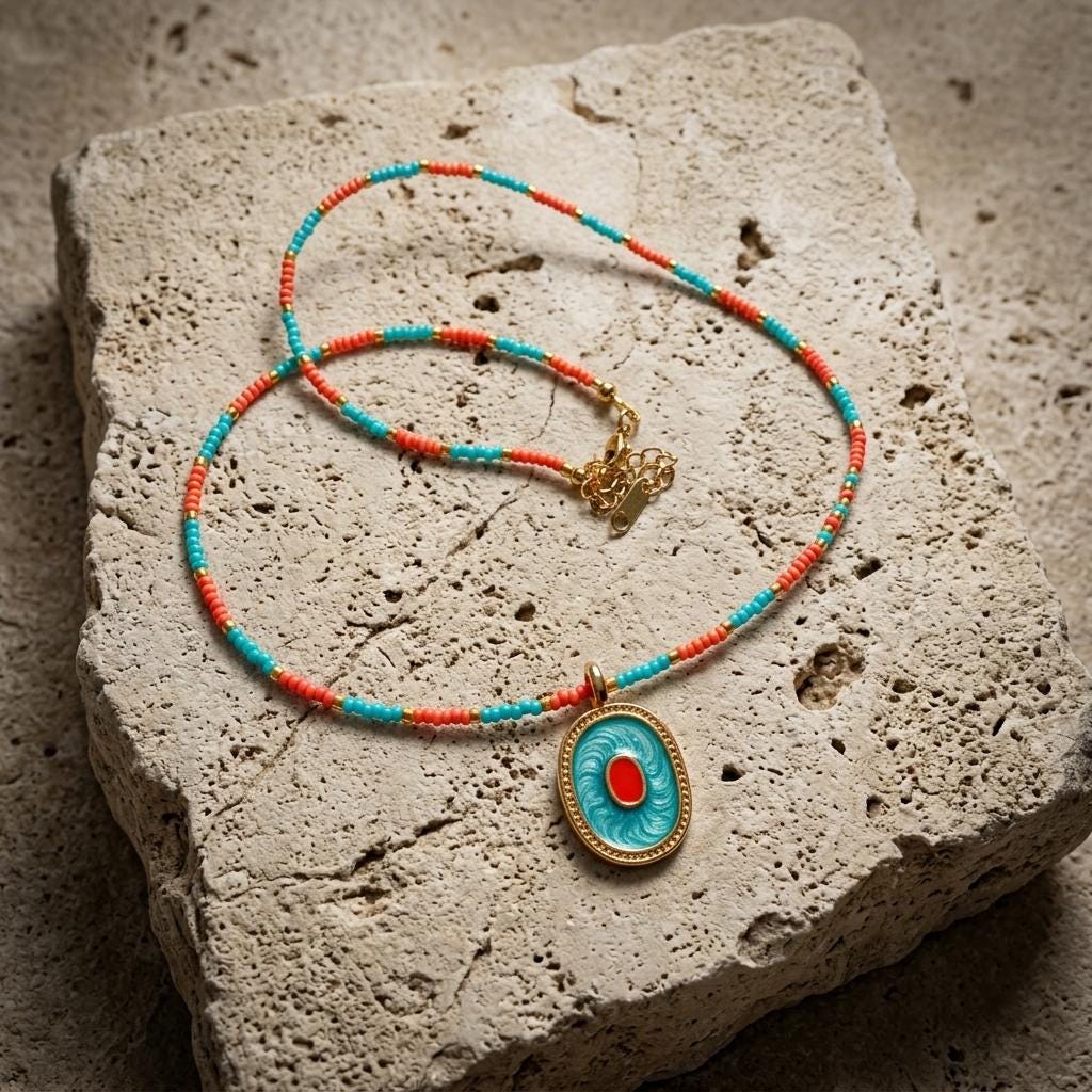 Gold Miyuki Evil Eye Necklace