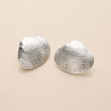 Silver Clam Shell Stud Earrings