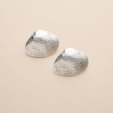 Silver Clam Shell Stud Earrings
