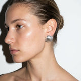 Silver Clam Shell Stud Earrings
