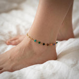 Gold Enamel Cross Anklet