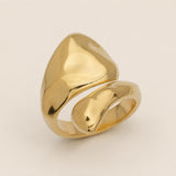 Gold Hammered Statement Ring, Adjustable Sculptural Open Ring Gold Geometric Ring, Bold Modern Ring for Women, Adjustable Gold Dome Ring