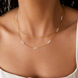 Gold Stainless Steel Collar Necklace, Diamond Cut Minimal Chain, Rigid Choker
