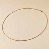 Gold Stainless Steel Collar Necklace, Diamond Cut Minimal Chain, Rigid Choker