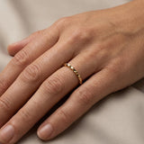 Thin Gold Band, Golden Stainless Steel Ring, Twisted Or Wavy Band, Size 7