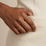 Thin Gold Band, Golden Stainless Steel Ring, Twisted Or Wavy Band, Size 7