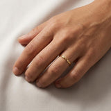 Thin Gold Band, Golden Stainless Steel Ring, Twisted Or Wavy Band, Size 7