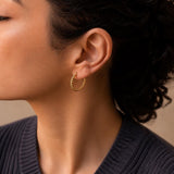 Gold Twisted Rope Hoop Earrings, Braided Hoop Earrings, Thin Gold Hoops