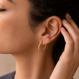 Gold Twisted Rope Hoop Earrings, Braided Hoop Earrings, Thin Gold Hoops