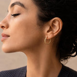 Gold Twisted Rope Hoop Earrings, Braided Hoop Earrings, Thin Gold Hoops