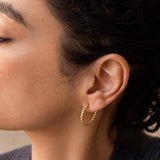 Gold Twisted Rope Hoop Earrings, Braided Hoop Earrings, Thin Gold Hoops