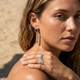 Silver Ethnic Statement Earrings, Triangle Eye Or Engraved Stick Design